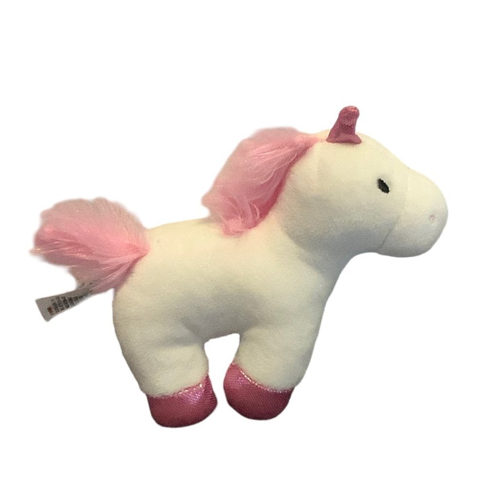 Baby Gund Luna the Unicorn‎ Stuffed Animal Plush Rattle Toy 5" x 6" Pink Glitter